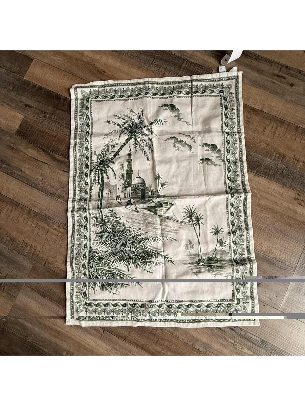 NEW Towel Vue d'Orient, Les Depareillees en Vert ( Green )   From GIEN